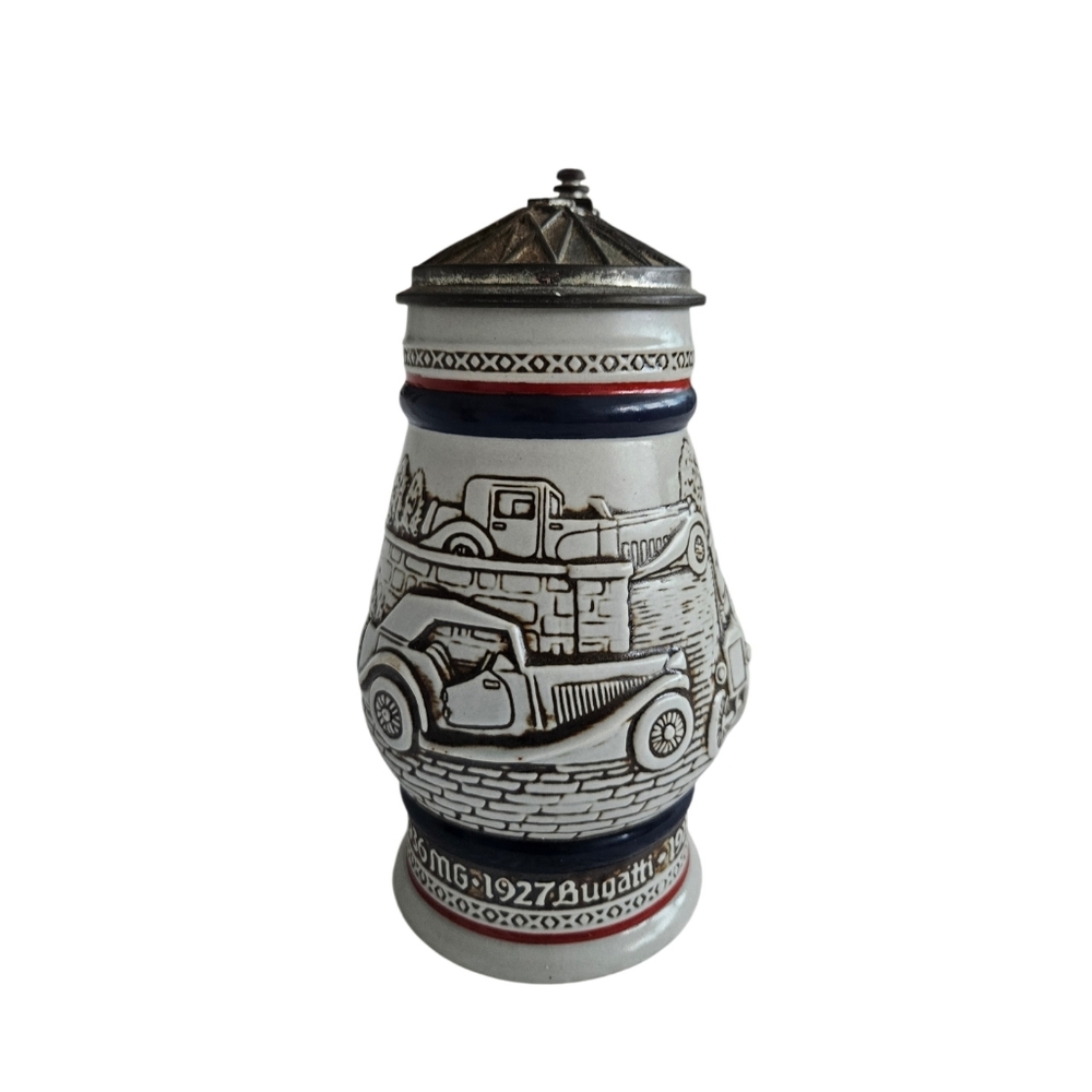 Avon Ceramic Lidded Beer Stein with Handcrafted Design - Picture 2 of 7